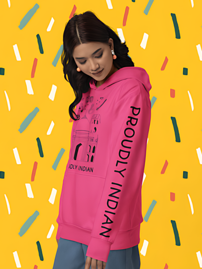 Woman with our colorful collection