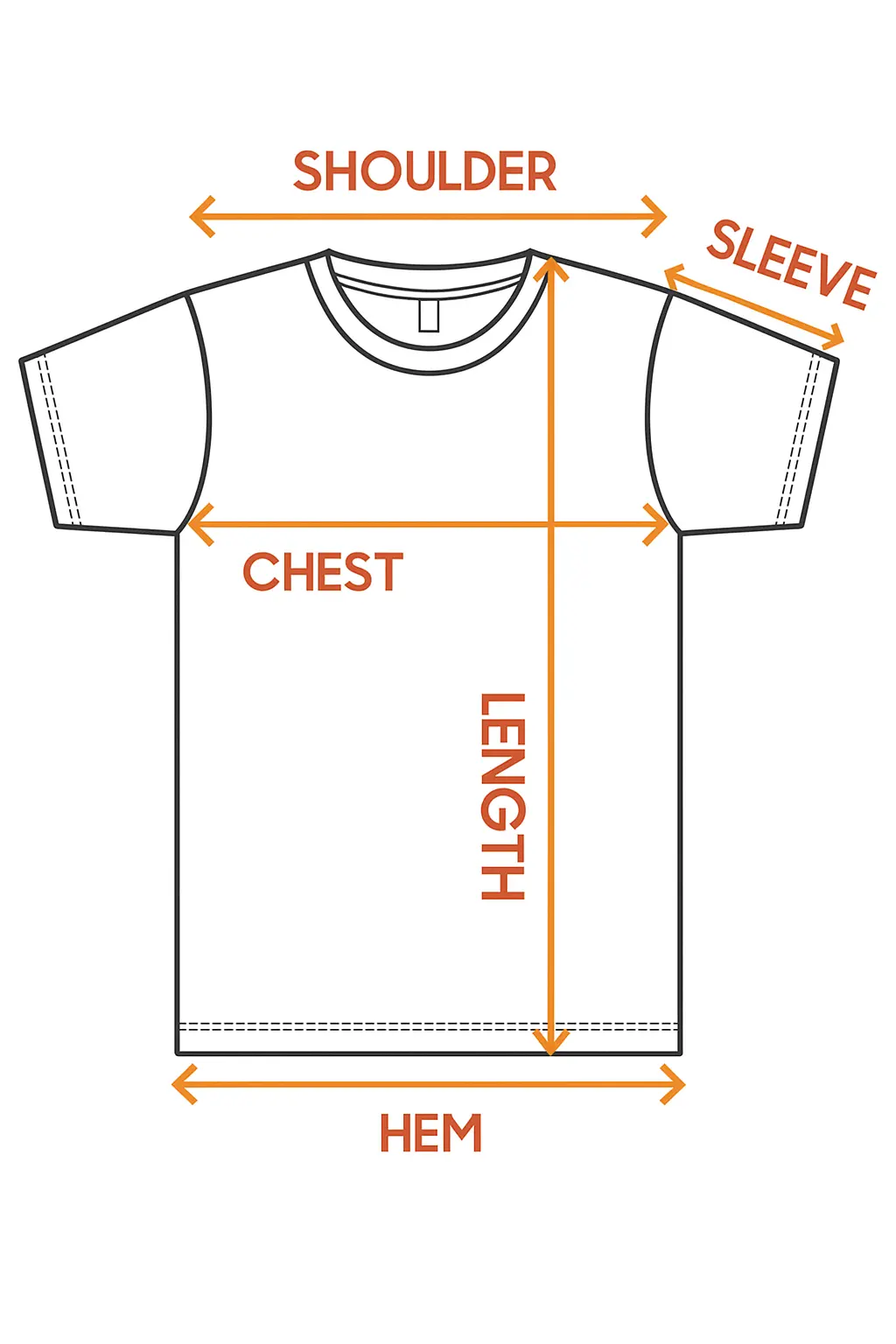 T-shirt Size Diagram