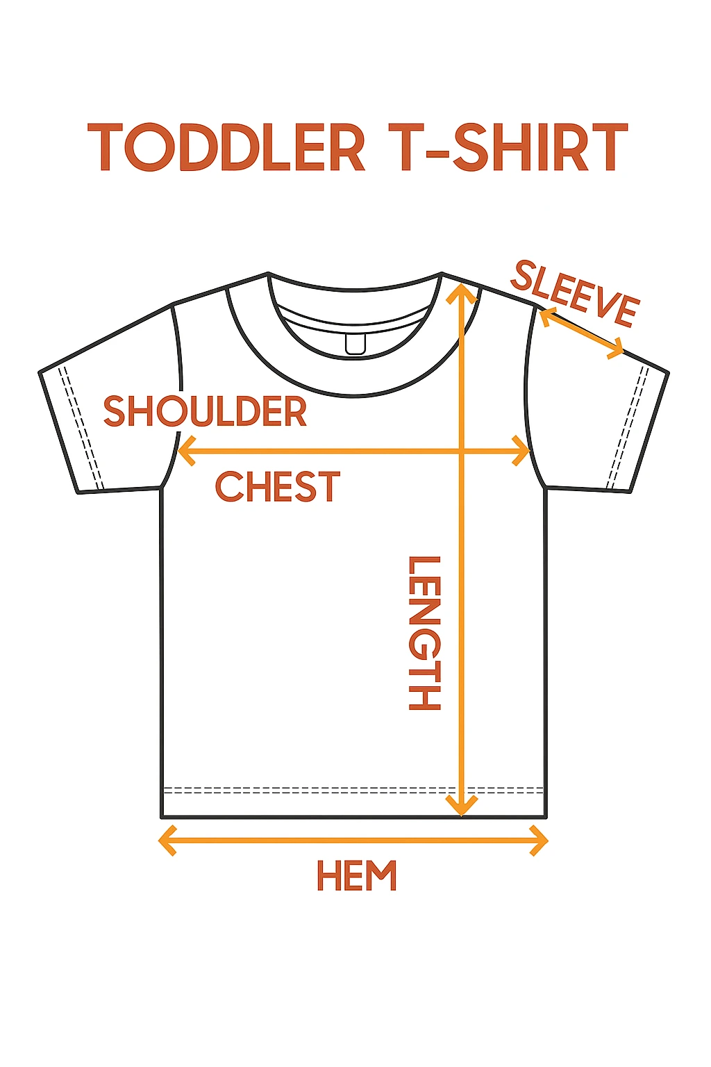 Toddler T-Shirt Size Diagram